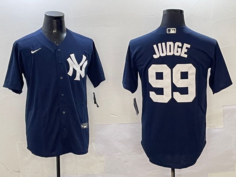 Men New York Yankees 99 Judge Drak Blue Game 2025 Nike MLB Jersey style 2
